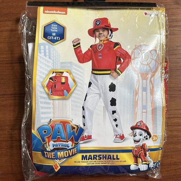 Paw Patrol The Movie Toddler Marshall Firefighter Halloween Costume M 3T-4T - Picture 1 of 4